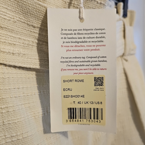 NWT Sezane Rome shorts - Picture 3 of 3